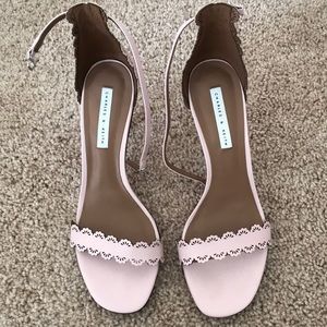 Pink ankle strap heels